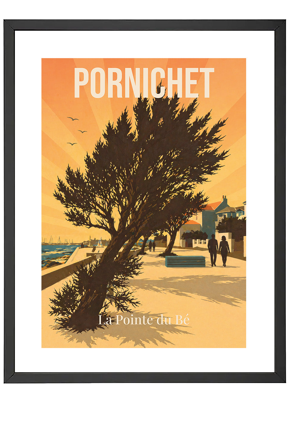 Affiche Pornichet – Pointe du Bé | Poster Vintage Bord de Mer