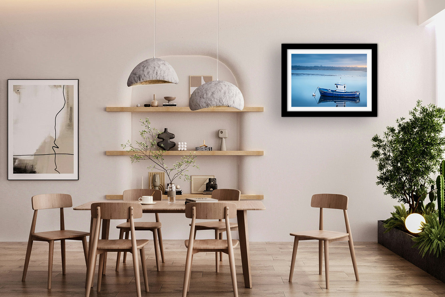 Affiche Bateau de Pêche à Pen Bron – Poster Déco Marine Bleu Zen