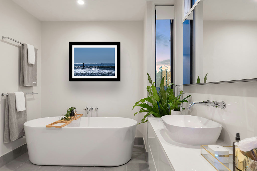 Affiche Paddle dans les Vagues – Photo Déco Mer Lumineuse