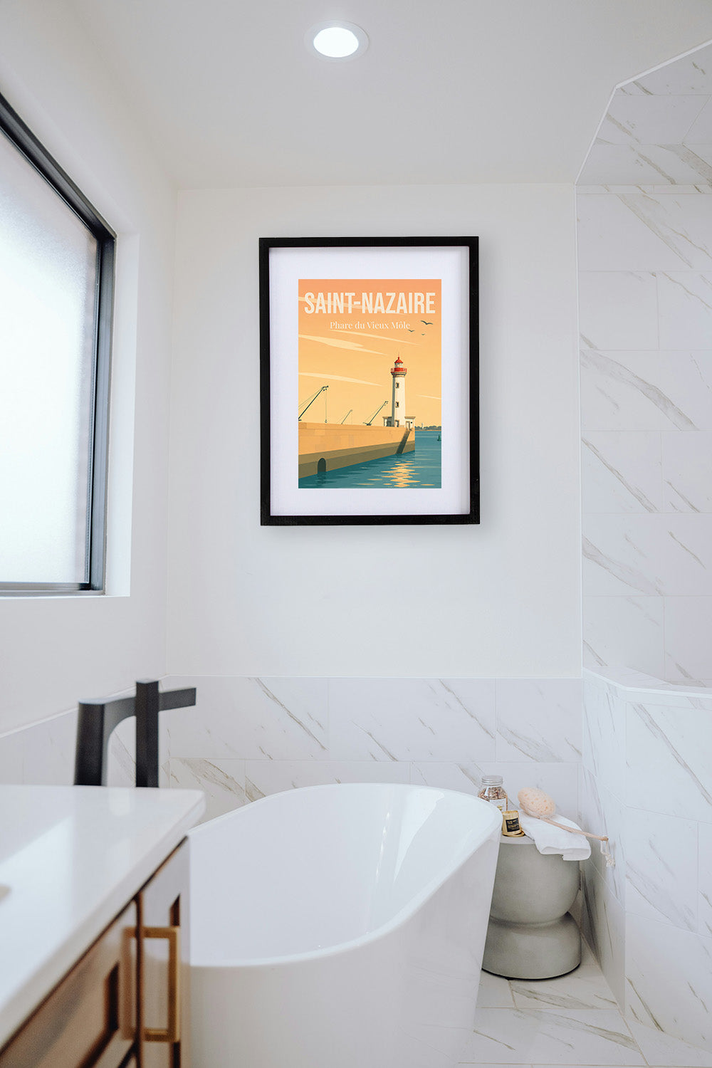 Affiche Saint-Nazaire – Phare du Vieux Môle | Poster Vintage Port
