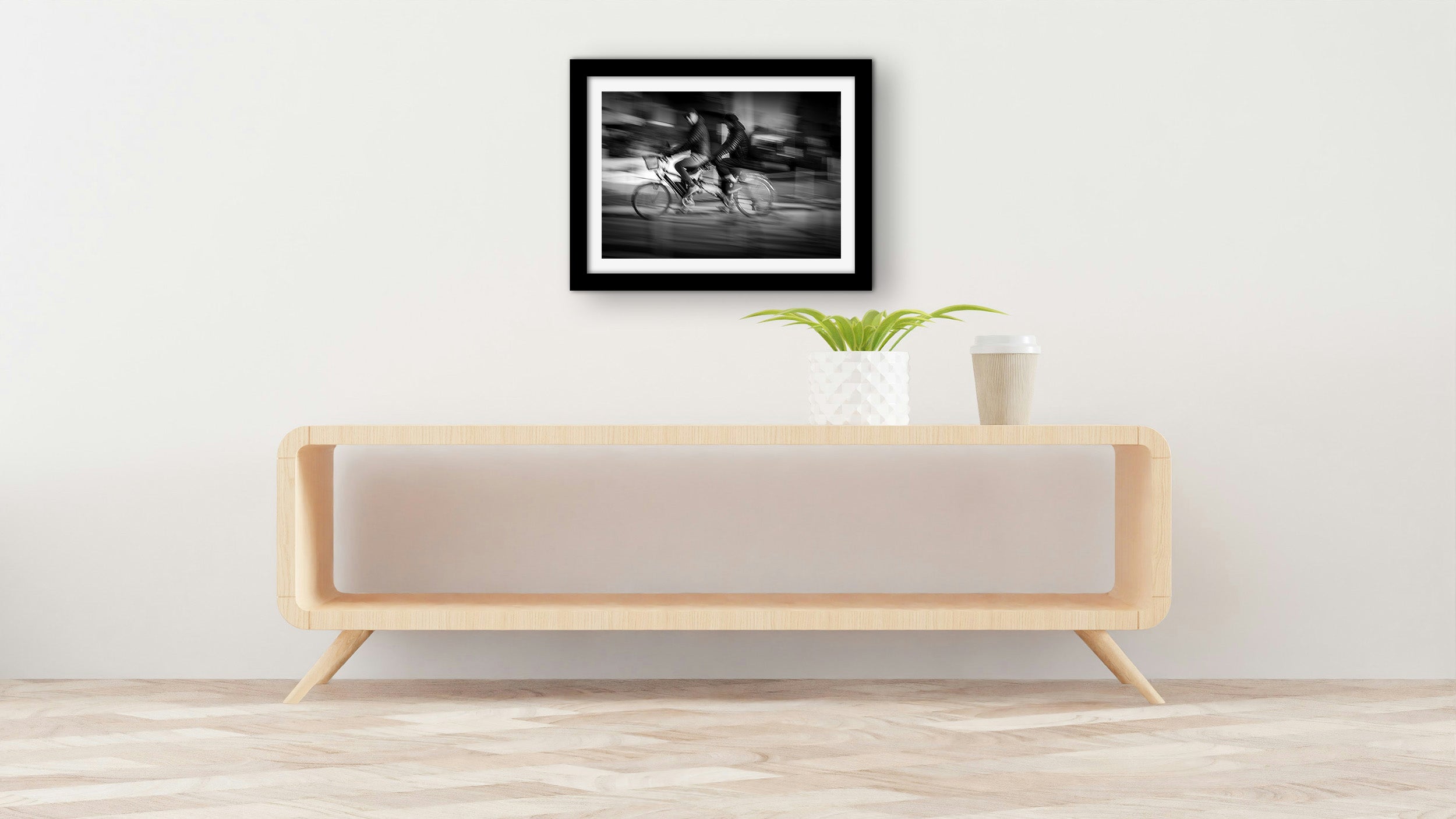 Affiche Tandem en Mouvement – Photo Noir et Blanc Artistique