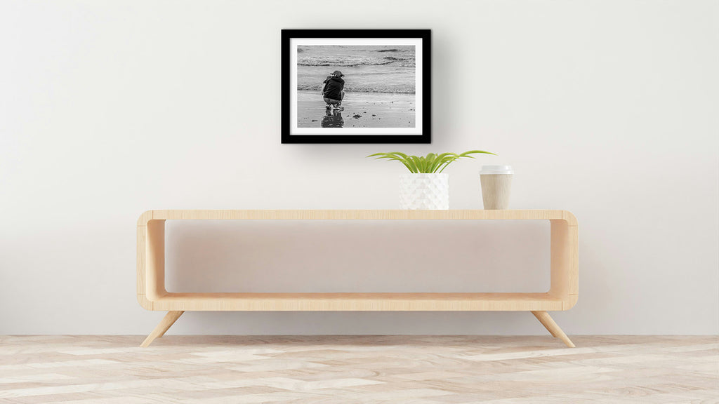 Affiche Maman et Enfant face à la Mer – Photo Noir et Blanc Émotion