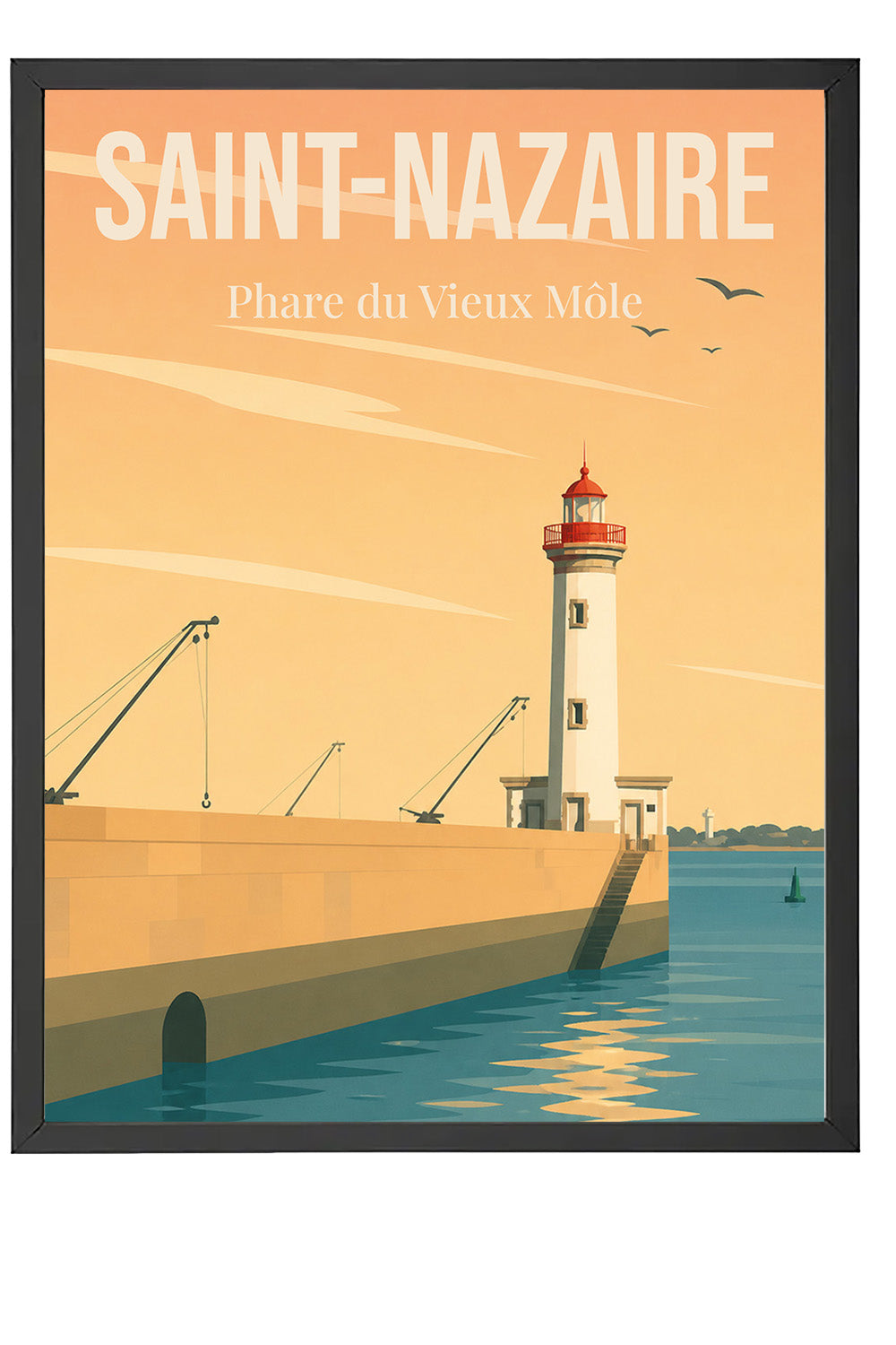 Affiche Saint-Nazaire – Phare du Vieux Môle | Poster Vintage Port