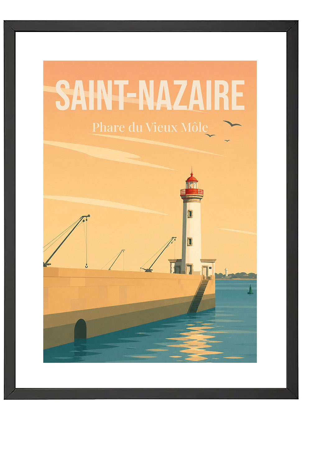 Affiche Saint-Nazaire – Phare du Vieux Môle | Poster Vintage Port