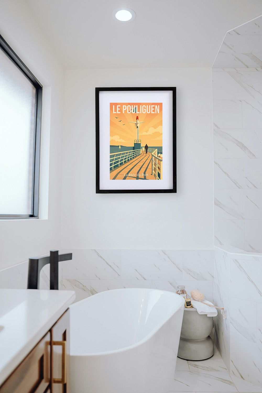 Affiche Le Pouliguen – Jetée du Port | Poster Vintage Côte Atlantique
