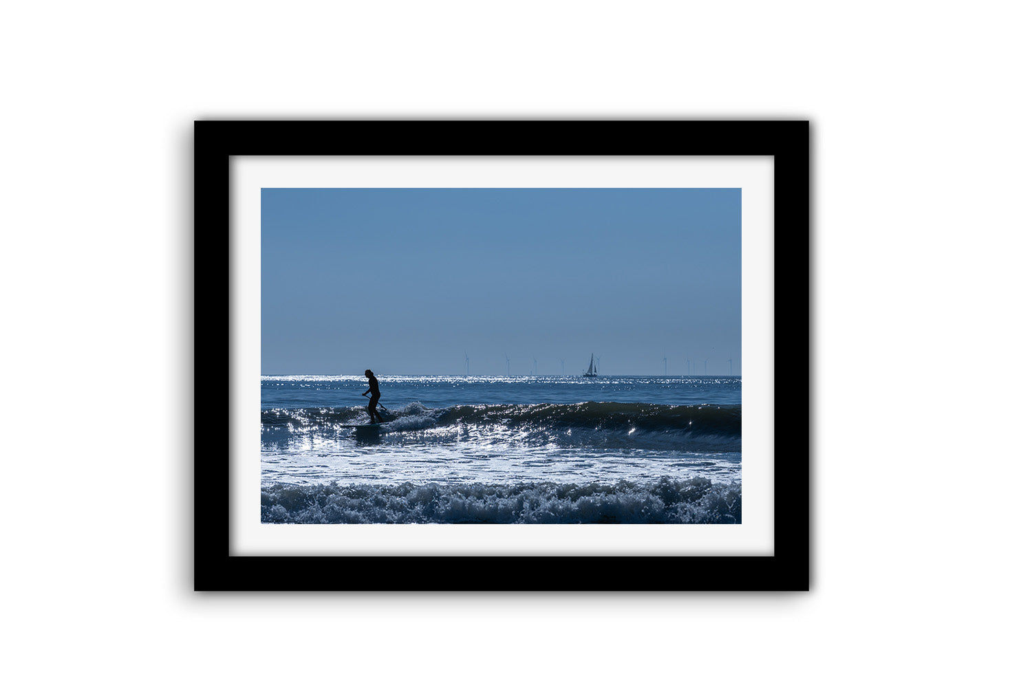 Affiche Paddle dans les Vagues – Photo Déco Mer Lumineuse