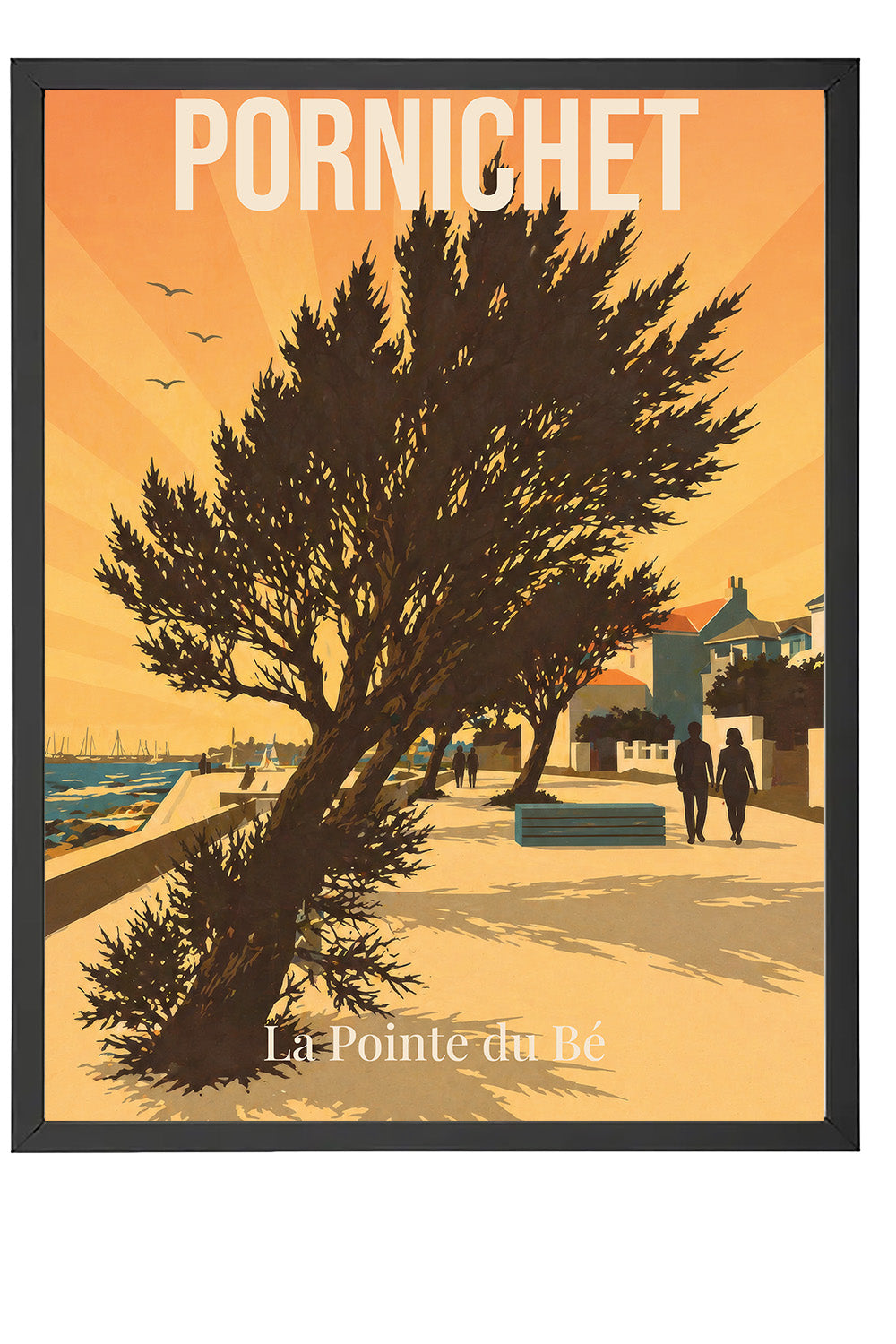 Affiche Pornichet – Pointe du Bé | Poster Vintage Bord de Mer