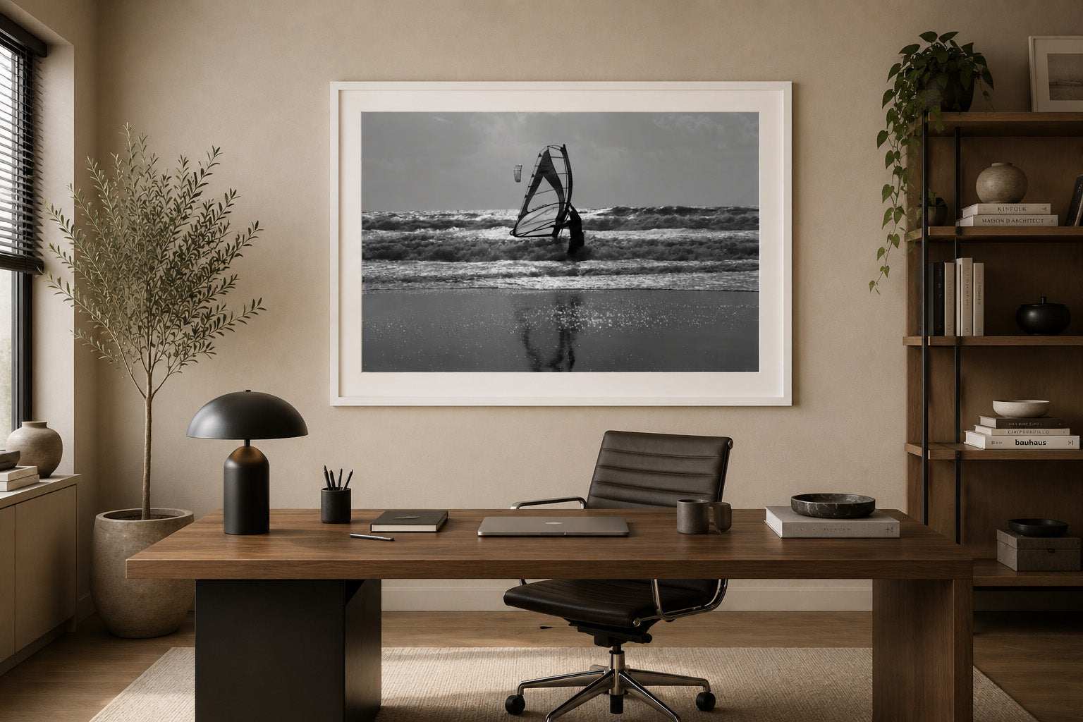 Affiche Surfeur dans la Tempête – Plage des Libraires, Pornichet Patrick Garnier Photographe