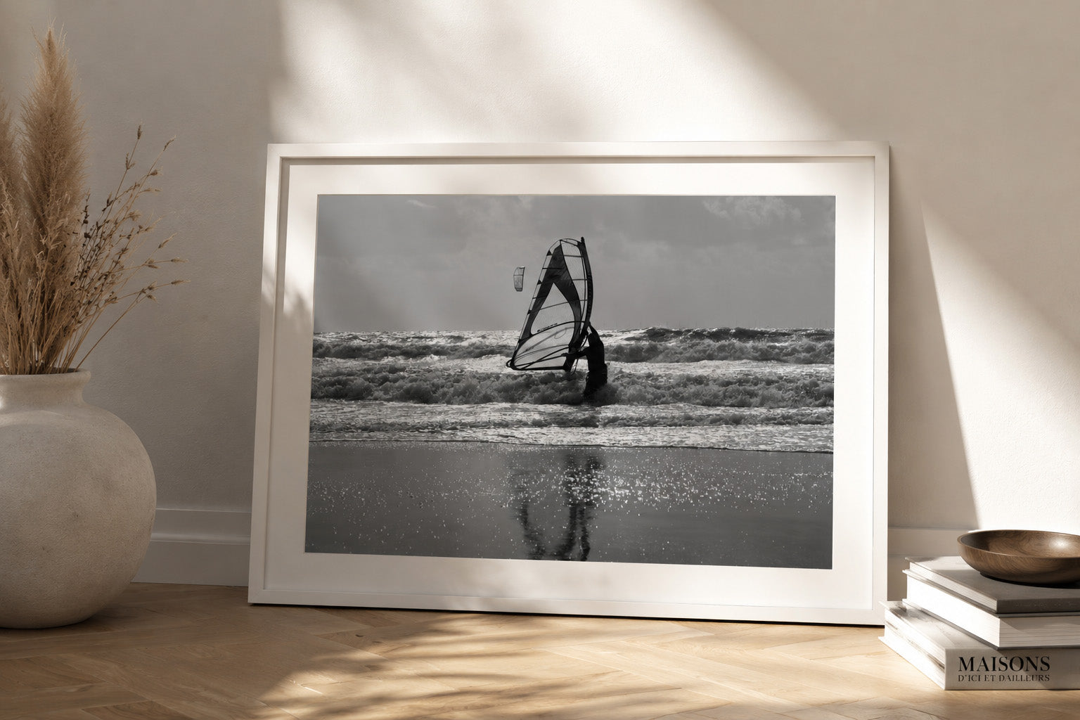 Affiche Surfeur dans la Tempête – Plage des Libraires, Pornichet Patrick Garnier Photographe