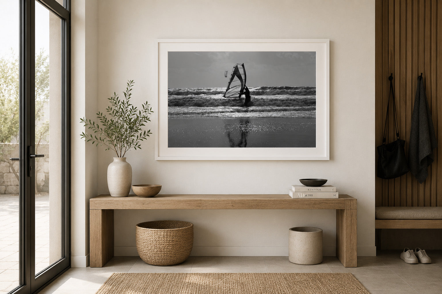 Affiche Surfeur dans la Tempête – Plage des Libraires, Pornichet Patrick Garnier Photographe