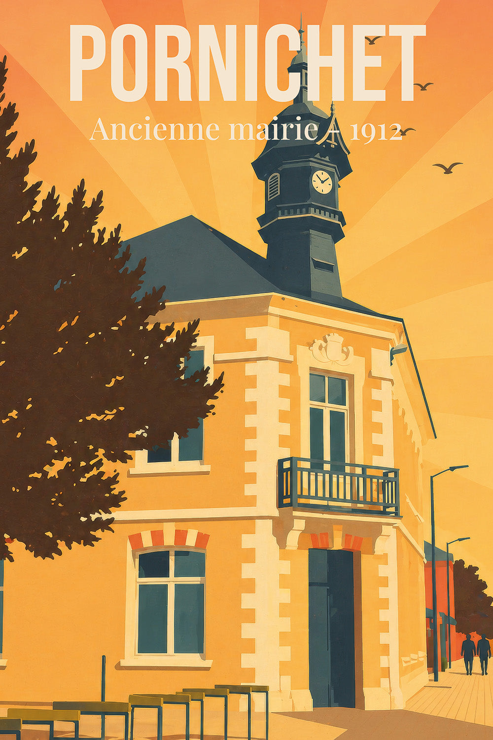 Affiche Pornichet – Ancienne Mairie 1912 | Poster Vintage Architecture
