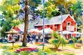 Affiche Mini-Golf de La Baule — Style Aquarelle