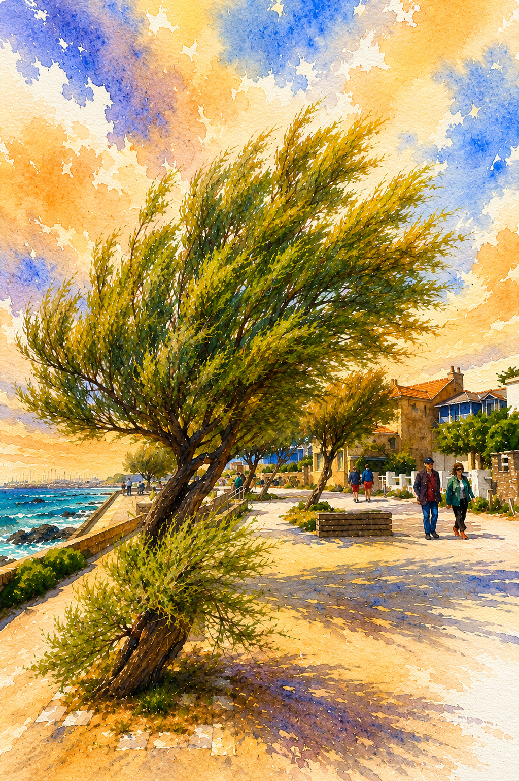 Affiche aquarelle Pointe du Bé Pornichet – fichier numérique à imprimer