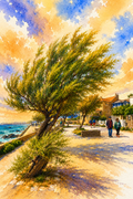 Affiche aquarelle Pointe du Bé Pornichet – fichier numérique à imprimer