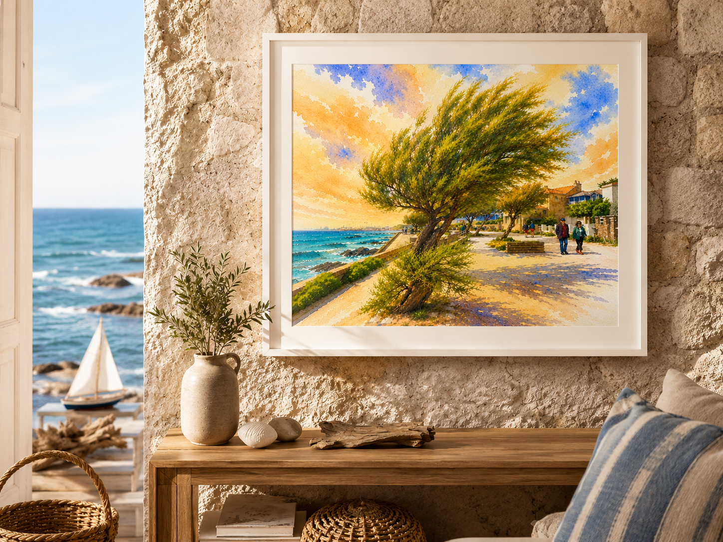 Affiche Pornichet – Pointe du Bé | Aquarelle Bord de Mer
