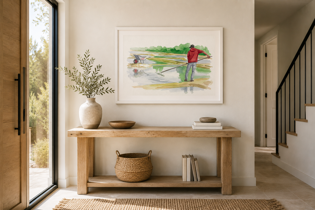 Affiche Paludier Fleur de Sel – Poster Aquarelle Marais Salants
