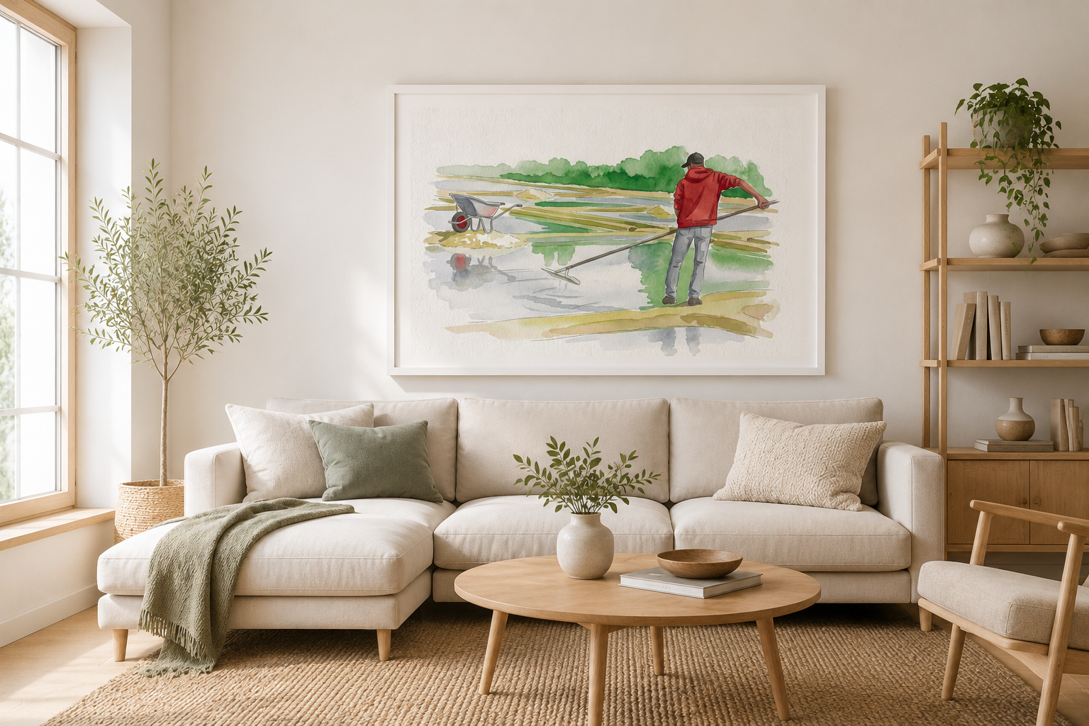 Affiche Paludier Fleur de Sel – Poster Aquarelle Marais Salants