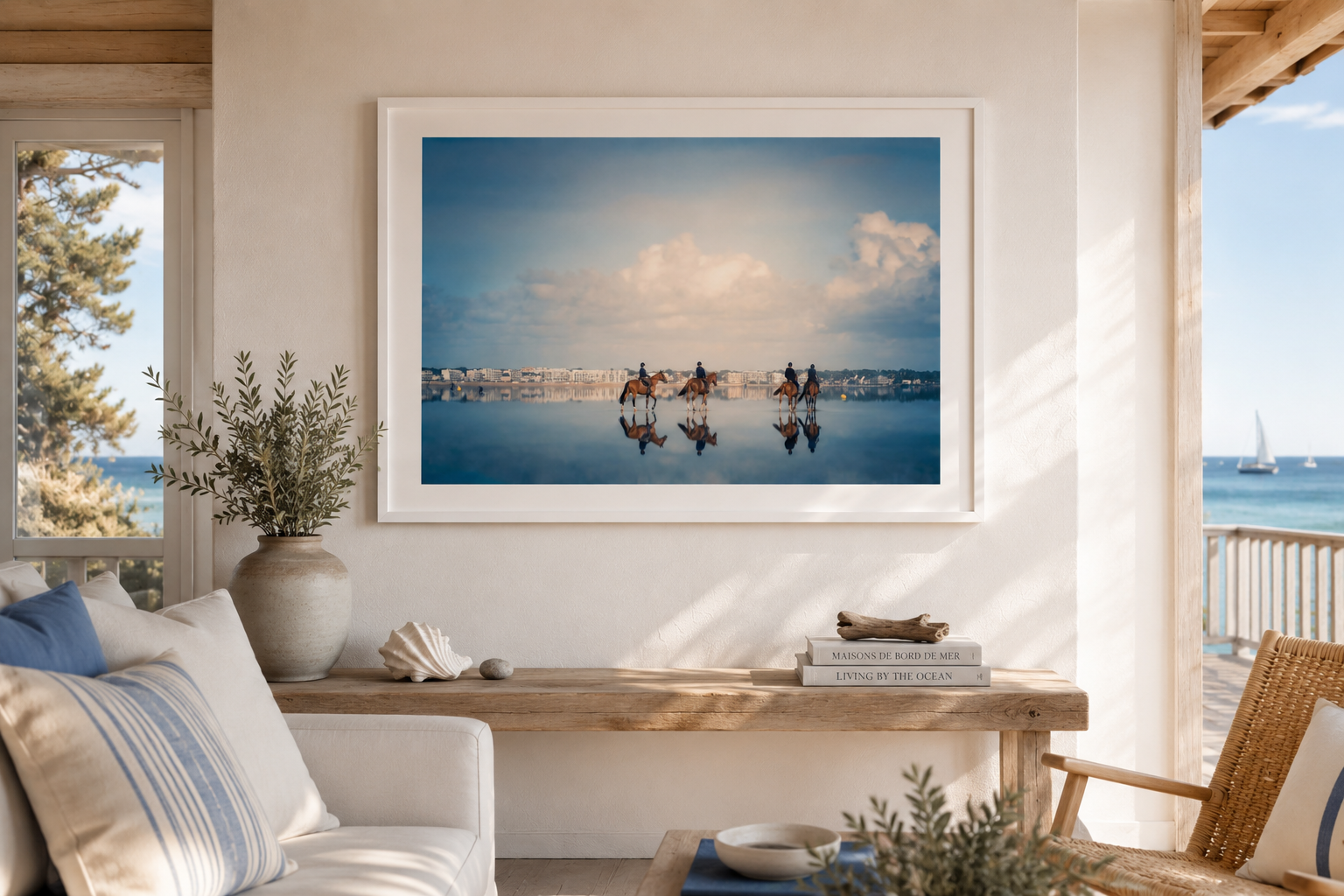 Affiche Chevaux sur la Plage – Photo Déco Bord de Mer La Baule
