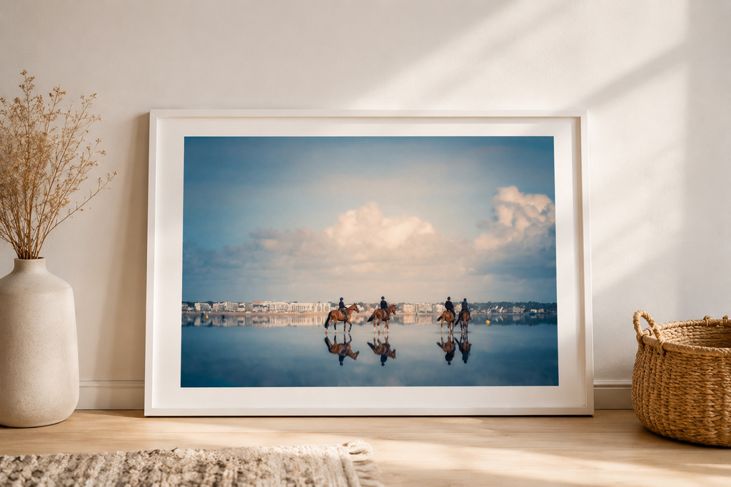 Affiche Chevaux sur la Plage – Photo Déco Bord de Mer La Baule