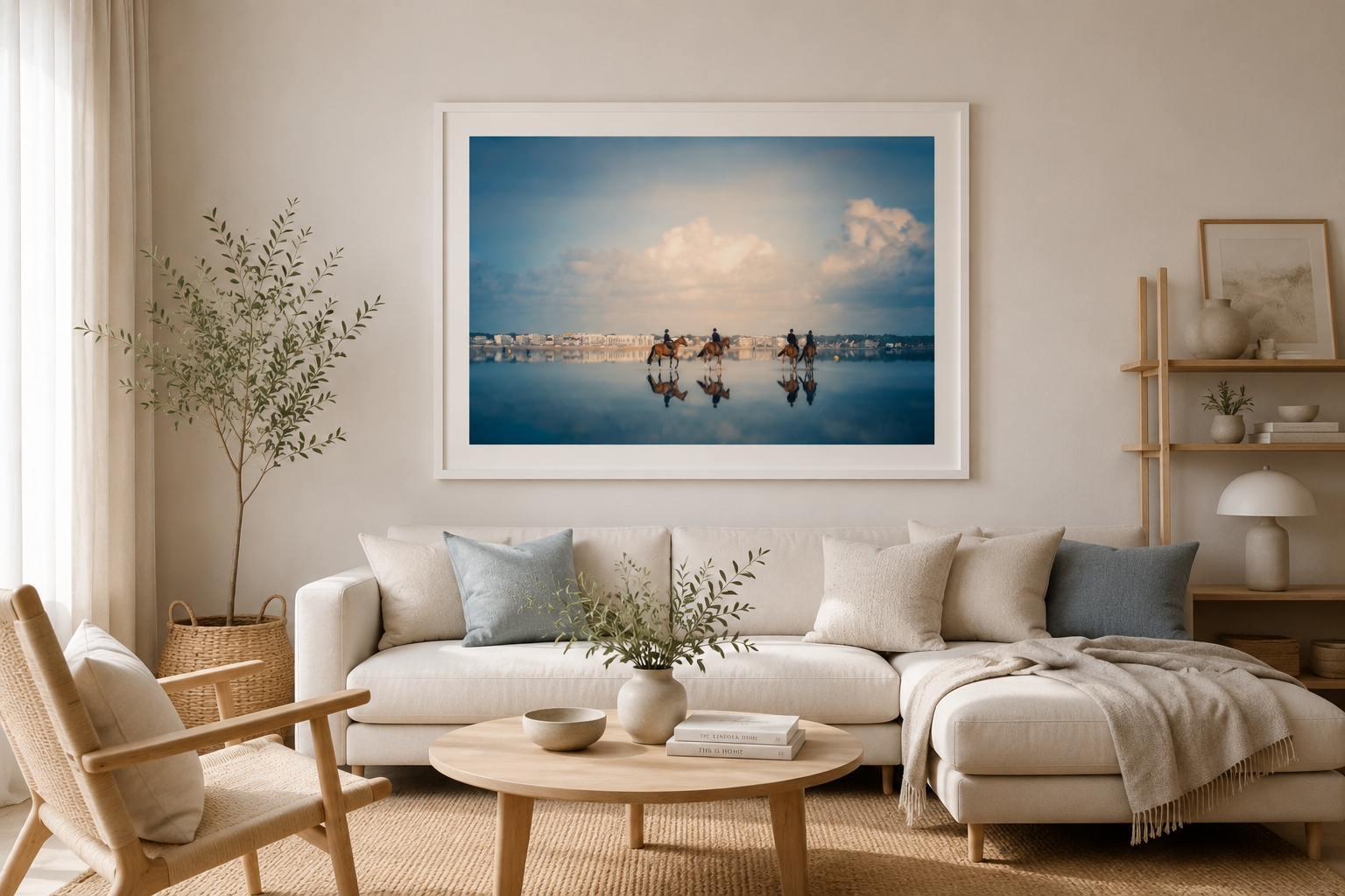 Affiche Chevaux sur la Plage – Photo Déco Bord de Mer La Baule