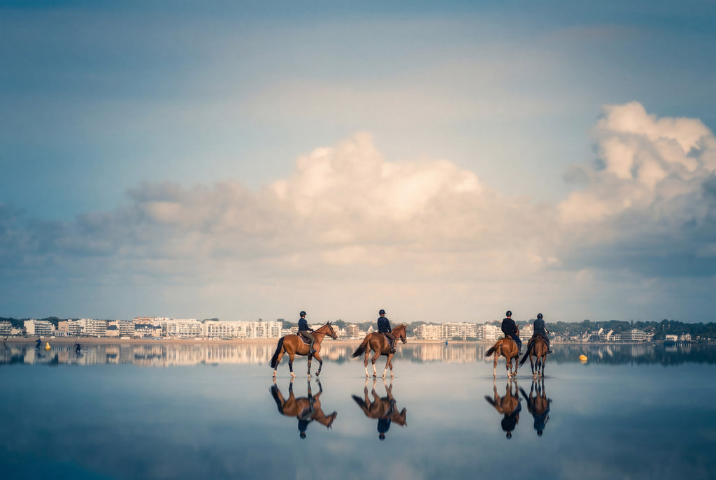 Affiche Chevaux sur la Plage – Photo Déco Bord de Mer La Baule