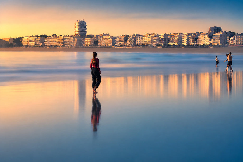 Affiche La Baule – Jeune Fille sur la Plage | Poster Déco Bord de Mer
