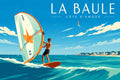 Affiche La Baule à imprimer – Windsurfer Côte d'Amour | Poster Vintage Numérique